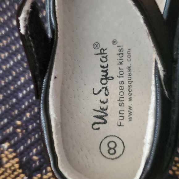 Wee Squeak, Sz 8, black toddler dress shoes $30 EUC - Picture 2 of 3